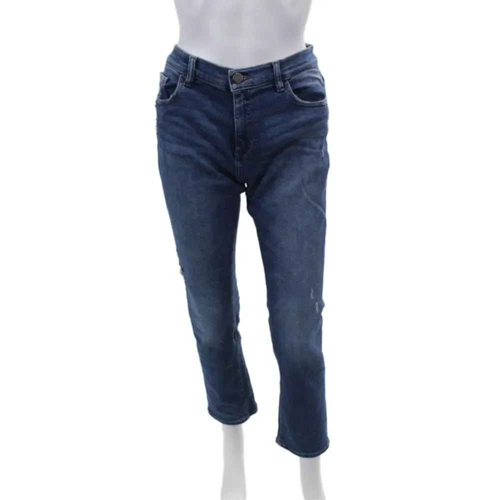 DL1961 Girls Cotton Brady Slim Fit Distressed Medium Wash Jeans Blue Size 16